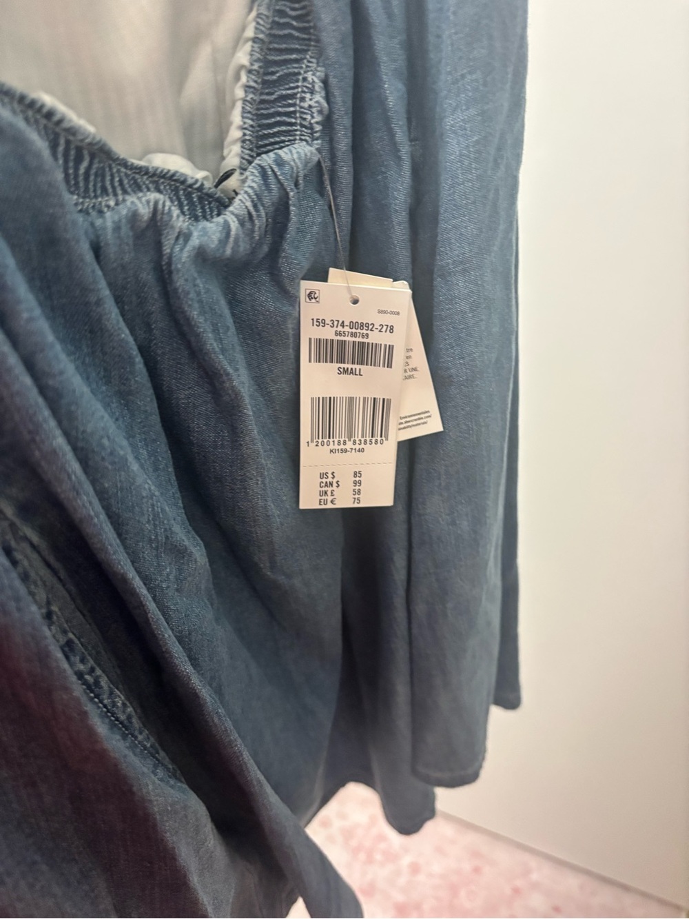 Abercrombie & Fitch Light Blue Denim Tie-Front Mini Dress - Picture 4 of 4